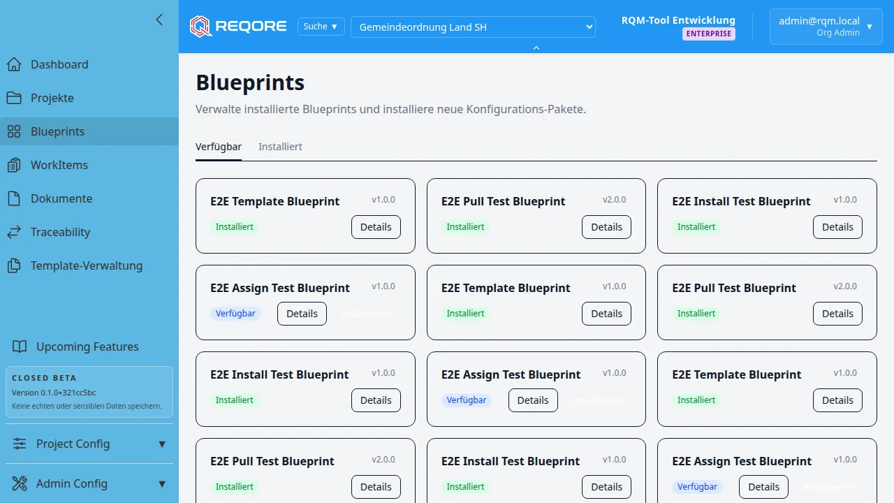 Blueprints – Konfigurationspakete installieren und verwalten
